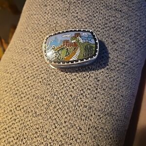 Vintage Chinese China cloisonné enamel copper trinket pill box.